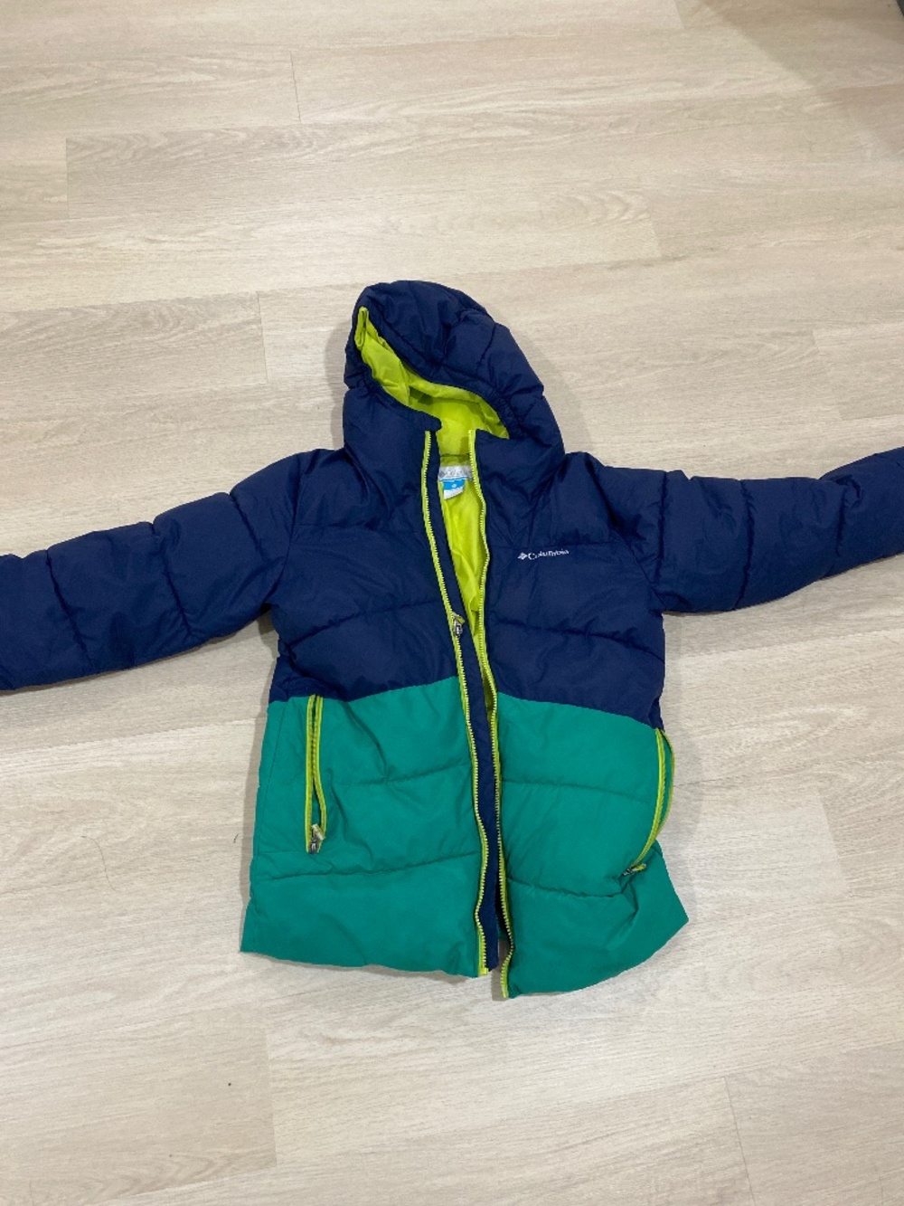 Columbia Boys Colorblock Hooded Winter Puffer Jacket - Size Large (14/16)